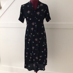 Vintage April Cornell 90s Floral Print Dress Size M